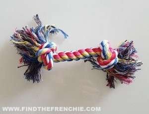 Corda intrecciata a forma di osso. Giochi Bulldog Francese