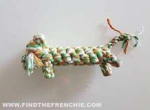 Corda intrecciata a forma di bassotto. Giochi Bulldog Francese